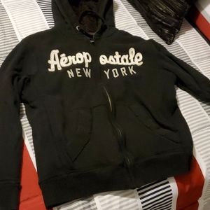 Wool lined zipper front sweatshirt